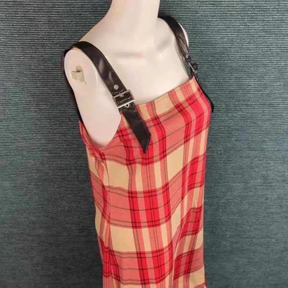 JOLIE & JOY Plaid Dress With Faux Leather Buckle Straps NWT! - Picture 9 of 12